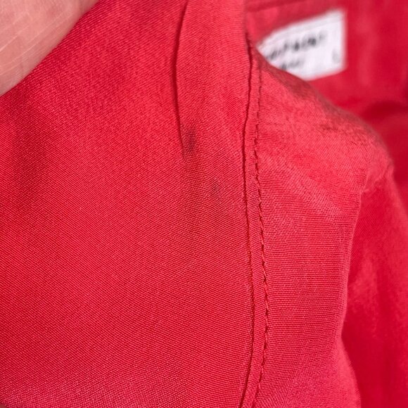 Equipment Femme Silk Button Down Cold Shoulder Blouse Pink FLAWS - Picture 8 of 11